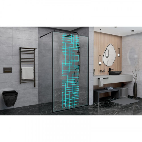 Душевая перегородка DTO LB 100 Black (98-100)x(70-120)