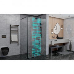 Душевая перегородка DTO LB 100 Black (98-100)x(70-120)